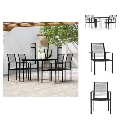 Produktbild von vidaXL 5-tlg. Garten-Essgruppe Schwarz -  Gartenmöbel-Sets