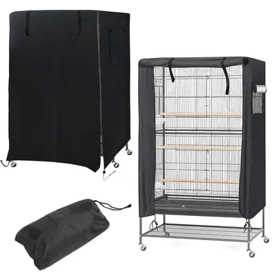 Imagen del producto de Cubierta para jaula de pájaros, lavable - Cubierta impermeable - Color  - Resistente al calor - Duradera - Adecuada para jaulas de hasta 97x60x130 cm - Cubierta para jaula de aves