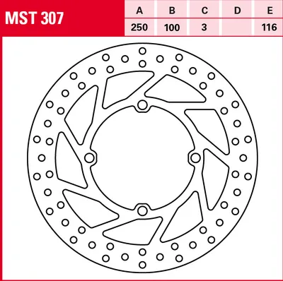 Produktbild von TRW Bremsscheibe Allround starr MST307 KX250
