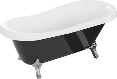 Obrázek produktu pro Mexen Retro volně stojící vana 150 x 73 cm, Bílá/Černá, Chromované nožky - 53251507375-00