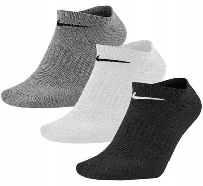 Image de Nike - Chaussettes invisibles « Everyday » légères pour hommes/femmes unies - Entraînement PP3140 (37 EU - 42 EU) (blanc/noir/gris)