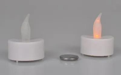 Produktbild von LED-Teelichter 2er-Set mit Batterien elektrische Kerze Dekolicht Teelicht weiß