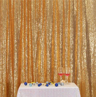 Pailletten-Vorhang 183x213 cm, gold, für Hochzeit & Party