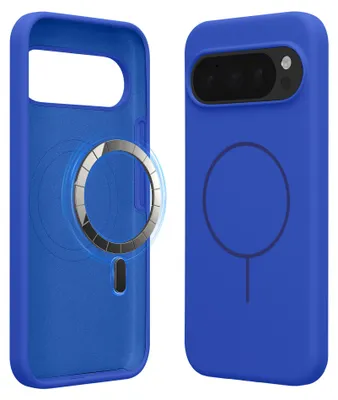Produktbild von kwmobile Hülle kompatibel mit Google Pixel 10 Pro XL Hülle - magnetisches Silikon Case kompatibel mit MagSafe - Cover gummiert Baltik Blau