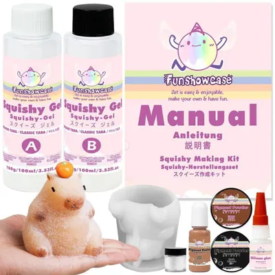 Produktbild von Tier Squishy Bastelset Capybara DIY Set mit Silikonform, Flüssigsilikon, Pigmenten & Zubehör