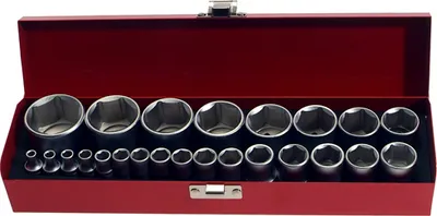 Produktbild von 24 x Steckschlüssel-Einsätze Nusskasten Stecknuss SAE ZOLL ZÖLLIG 1/4" + 1/2"