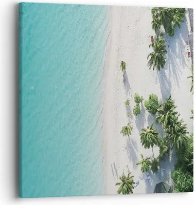 Produktbild von Bild auf Leinwand - Leinwandbild - Einteilig - Luftaufnahmen himmlisch Strand - 40x40cm - Wand Bild - Wanddeko - Wandbilder - Leinwanddruck - Bilder - Wanddekoration - Leinwand bilder - AC40x40-4532