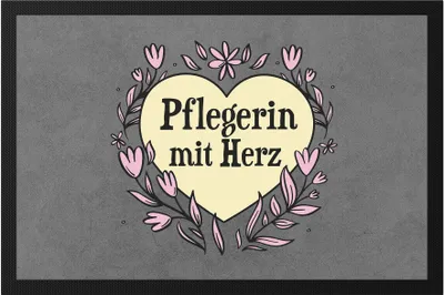 Produktbild von Pflegerin mit Herz Fußmatte  Geschenkidee Zum Danke Sagen Beste Pflegerin