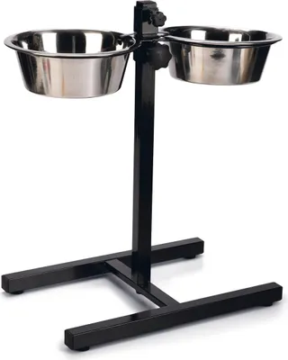 Obrázek produktu pro Stojan na dvojitou misku Beeztees černý, velikost:⌀ 20 cm - 2 x 1630 ml