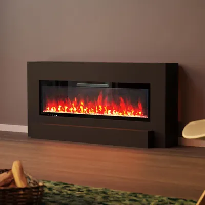 Produktbild von Glow Fire Elektrokamin 'Hestia 127 Schwarz' | LED Standkamin in weiß mit Heizung (1500 W) | HxBxT: 75x156x35 cm