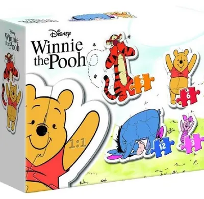Image de 4 puzzles progressifs winnie l'ourson et ses amis 3 - 6 - 9 - 12 pieces - clementoni - 20820