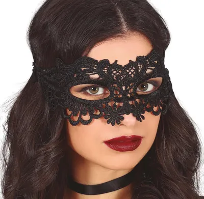 Produktbild von Schwarze Karnevals-Augenmaske aus venezianischer Spitze