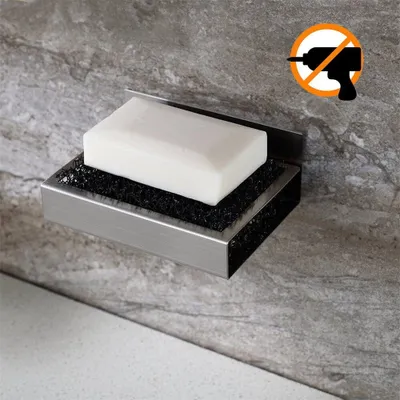 Produktbild von Seifenschale Wandmontage aus Edelstahl Ohne Bohren Seifenablage Wand Badezimmer Küche Zum Kleben Sliber