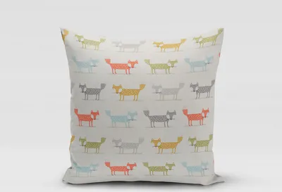 Produktbild von SCHÖNER LEBEN. Kissenhülle Fryett`s Foxy Füchse orange gelb grün Größe 60x60cm (HxB) 60x60cm (HxB) Größe