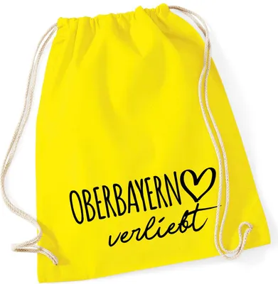 Produktbild von Huuraa Turnbeutel Oberbayern verliebt 12 Liter Yellow Baumwolle Rucksack Geschenkidee