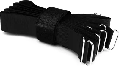 Produktbild von 10 x Klettkabelbinder 60 cm schwarz - Klett / Flausch auf UNTERSCHIEDLICHEN SEITEN! - DS Metallöse Goodymax®