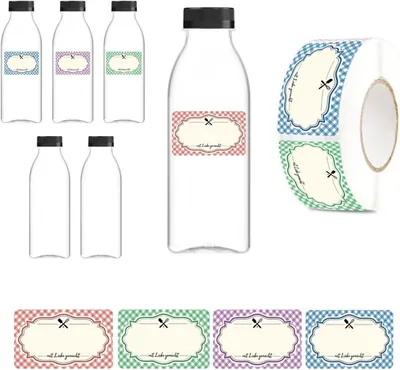 Immagine prodotto di Set di Bottiglie Riutilizzabili 500 ml 6-PACK in Plastica con Etichette