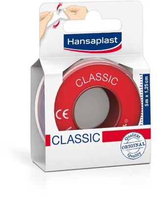 A product package for Hansaplast Fixierpflaster classic.