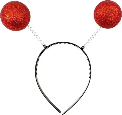 Produktbild von Oblique Unique Haarreif Haarreifen Glitter Glitzer Antenne Kugeln Kostüm Fasching rot