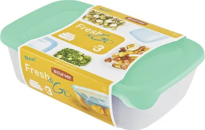 Image de Boite Curver Fresh'||CHR(38)||'Go, set de 3 pieces, 500/1000/2000 ml, yucca