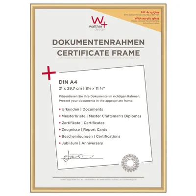 Zdjęcie produktu dla Ramka na zdjęcia Walther New Lifestyle 21x30 cm złote szkło akrylowe
