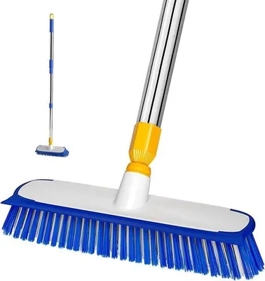 Zdjęcie produktu dla Szczotka do podłóg 30 cm, sztywne włosie 140 cm, szczotka czyszcząca 2 w 1 do kuchni i łazienki