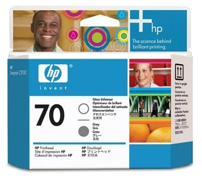 Produktbild von HP 70 Glanzverstärker/Grau DesignJet Druckkopf, HP DesignJet Fotodrucker der Serien Z2100, Z3100 und Z3200, Thermal Inkjet, Glanzverstärker, Grau, C9410A, Singapur, 143 mm