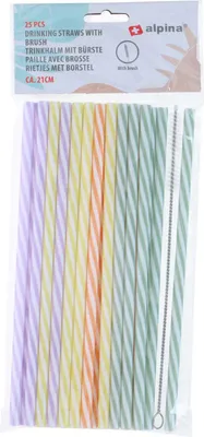 Produktbild von Wiederverwendbare Strohhalme mit Bürste, 25 Stück.