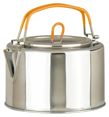 Produktbild von Edelstahl Wasserkessel 1 Liter mit herausnehmbarem Teesieb und abklappbarem, isoliertem Griff