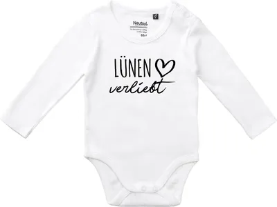 Produktbild von Huuraa Baby Body Lünen verliebt 80 White  Baumwolle Fairtrade Langarmbody Geschenkidee