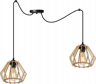 Image de Suspension moderne en bois avec éclairage LED