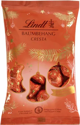Zdjęcie produktu dla Czekolada Lindt Baumbehang Cresta z kremem nugatowym i kruszonką 200g