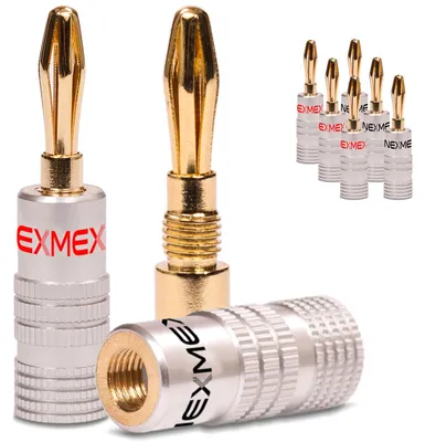 Produktbild von Bananenstecker 24K vergoldet 8x High End Stecker NEXMEX Lautsprecher Kabel