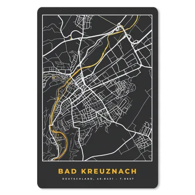 Produktbild von MuchoWow® Mauspad Mousepad Deutschland - Schwarz und Gold - Bad Kreuznach - Stadtplan - Karte 40x60 cm - Mousepads - Maus Mat - Pad - Mausunterlage - Schreibtisch Accesoire