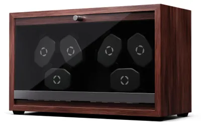 Obrázek produktu pro Klarstein Brienz 6, natahovač hodinek, 6 hodinek, 4 režimy, dřevěný vzhled, modré vnitřní osvětlení
