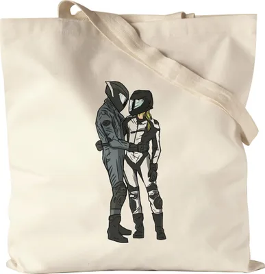 Produktbild von Biker Love Jutebeutel Stoffbeutel Motorradfahrer Motorradfahrerin Liebespaar Verliebt Romantisch Schatz Lieblingsmensch Liebe