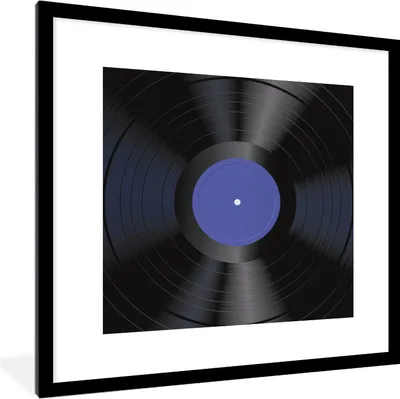 Produktbild von MuchoWow® Gerahmtes Poster LP - Vinyl - Blau - Retro 40x40 cm - Poster mit Schwarzem Bilderrahmen Wandposter Rahmen Foto Bilder - Poster - Plakat im Rahmen