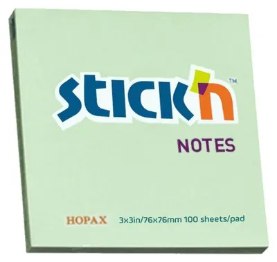 Produktbild von Haftnotizblock 76 x 76 mm, pastellgrün, STICKN, 100 Blatt