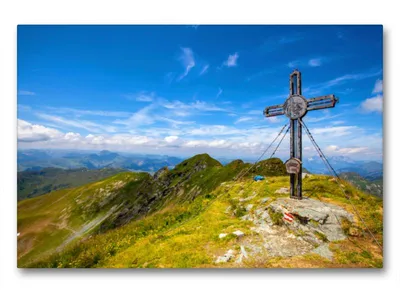 Produktbild von Premium Textil-Leinwand 90x60cm quer Ein Motiv aus dem Kalender Pinzgauer Spaziergang | Wandbild, HD-Bild auf Keilrahmen, Fertigbild auf hochwertigem Vlies, Leinwanddruck von Christa Kramer
