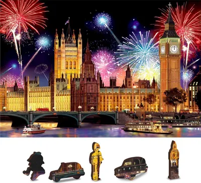 Produktbild von WOODEN CITY Holzpuzzle Nacht London 2in1, 150 Teile ECO