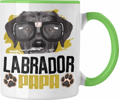 Produktbild von Trendation - Labrador Papa Besitzer Tasse Geschenk Lustiger Spruch Geschenkidee Labrador Liebhaber (Grün)