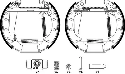 Produktbild von TEXTAR Bremsensatz Trommelbremse Hinten für VW Polo Schrägheck (6R1, 6C1) 84044709
