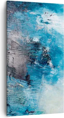 Produktbild von Bild auf Leinwand - Leinwandbild - Einteilig - Abstraktion Blau Schwarz - 45x80cm - Wand Bild - Wanddeko - Wandbilder - Leinwanddruck - Bilder - Wanddekoration - Leinwand bilder - PA45x80-4155