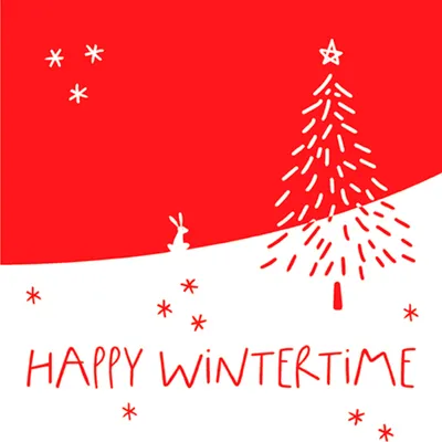 Image de Serviettes 33x33 cm - Happy Wintertime red