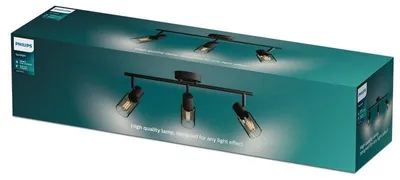 Immagine prodotto di Philips Faretti da soffitto/parete Palme, 3×, Faretto per binario, E14, 3 lampadine, LED, 220-240 V, Nero
