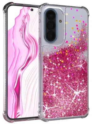 Produktbild von EAZY CASE - Glitzer Hülle kompatibel mit Samsung Galaxy A57 Glitzer Schutzhülle, Soft Case, Backcover Transparent mit Motiv