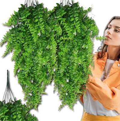 Obrázok produktu pre EDIBAZZAR | Umelé papradie sada 2 zelených kvetov na zavesenie 82 cm