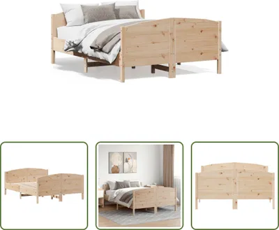 Produktbild von The Living Store Massivholzbett mit Kopfteil 120x190 cm Kiefer