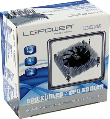 Produktbild von LC-Power LC-CC-65, Kühler, 6,5 cm, 1500 RPM, 3500 RPM, Blau, Silber, Weiß