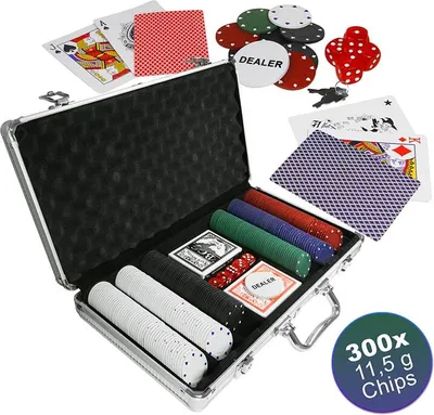 Produktbild von Eaxus® Edles Pokerset im Alukoffer - Pokerkoffer Royal Flush 300 Chips, inkl. Kartendecks